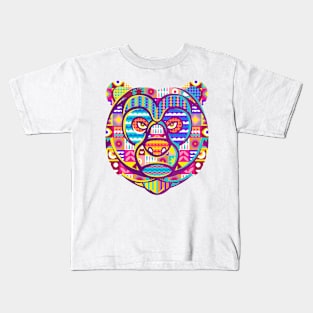 Bear Face Colorful Kids T-Shirt